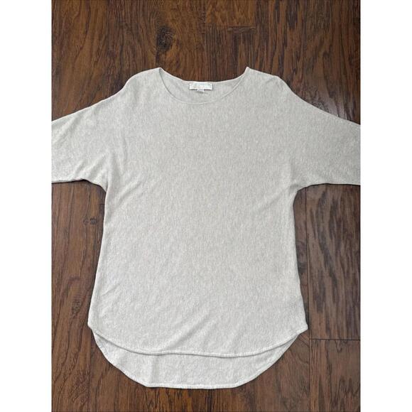 Michael Kors Wome's XL Beige Knit Tunic Sweater Pullover Hi Low Hem Longline - Picture 4 of 4